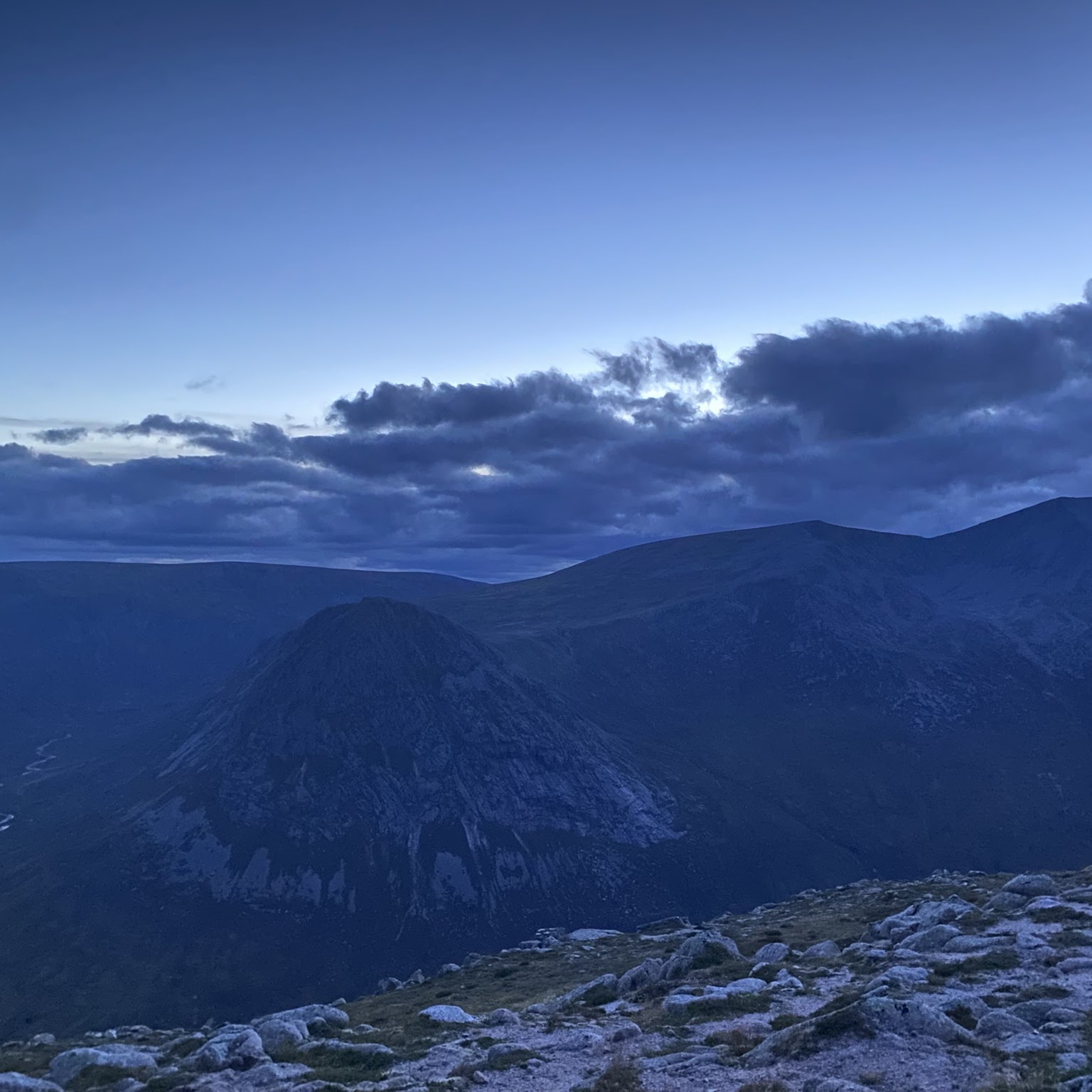 Devil's Point from the summit at last light