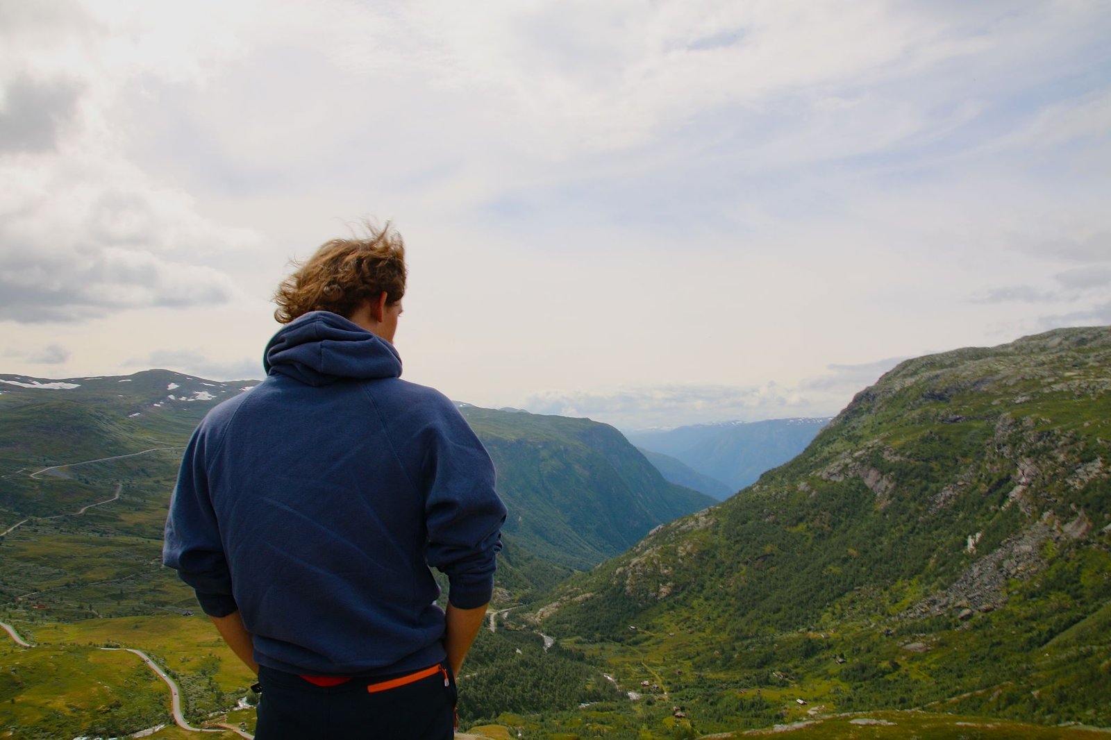 Looking out over a deep Norwegian valley