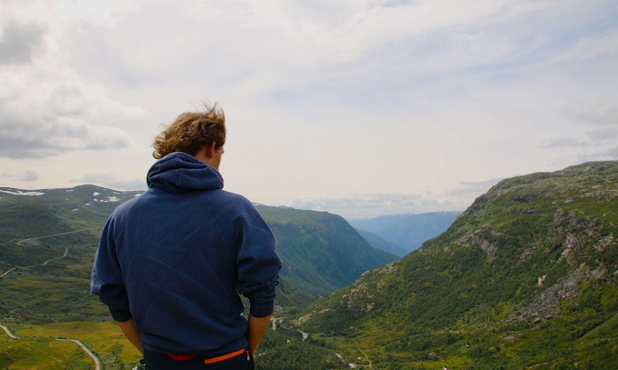 Looking out over a Norwegian valley from a high vantage point